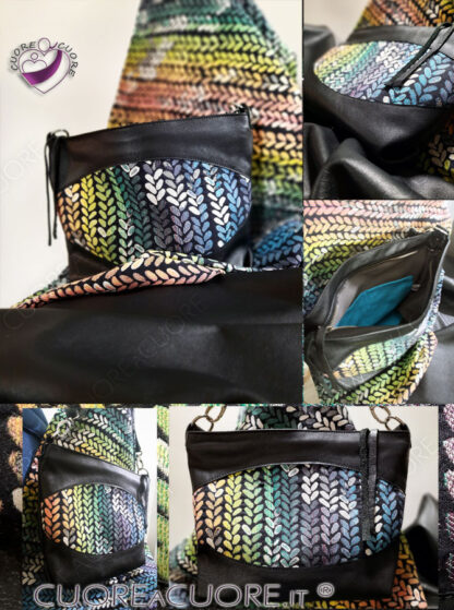 Borsa Pelle Wrap Scrap WovenWings Heroes Custom Italian Leather Bag